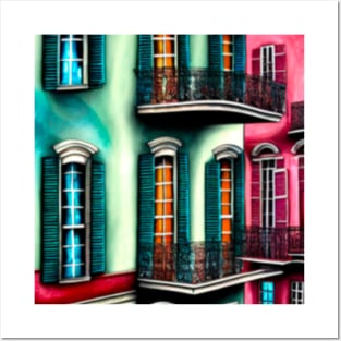 French quarter architecture Posters and Art